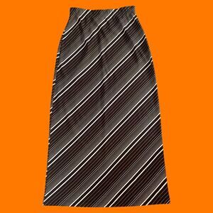 90's vintage brown and cream striped high waisted maxi skirt LARGE xoxo